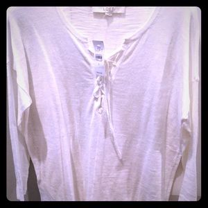 Summer white laced up sweater